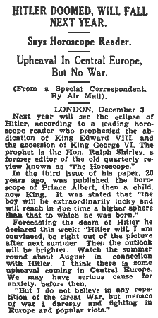 Wrong prediction from a 1938 Australian newspaper