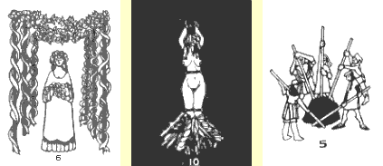 Three tarot cards from Hurley pack